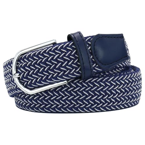 Image of Multicolored Elastic Woven Golf Belts Casual Braided Stretch Belt for Men and Women