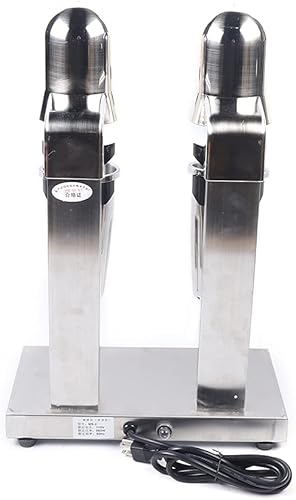 Miniatura 6 de DYRABREST Kit de batido de doble cabezal, máquina eléctrica de batido de acero inoxidable, máquina clásica de batido con taza, 2 velocidades