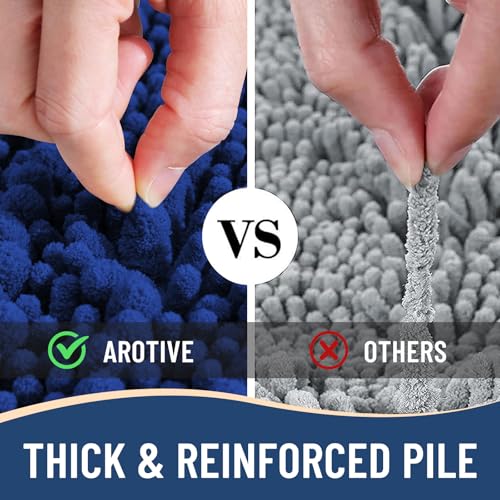 Image of Arotive Luxury Bathroom Rugs 36x24, Extra Soft Thick Absorbent Shaggy Chenille Bath Rugs, Machine Wash Dry, Bath Mats for Bathroom Floor, Tub and Shower, Home Decor Accessories, Royal Blue