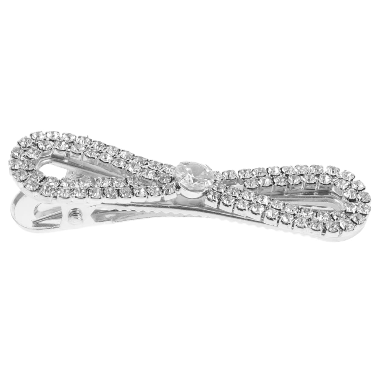 LIFKOME Rhinestone Bow Hair Clips for Women Sparkly Silver Duckbill Snap Hair Accessories Wedding Bridal Barrettes Elegant Decorations - Image 2