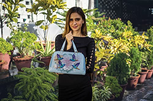 Image of Anuschka Women's Leather Satchel - Hand-Painted Genuine Leather Handbag with Detachable Strap for Everyday Use - 695, Satchel