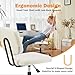 Sweetcrispy Small Office Desk Chair - Armless PU Leather with Comfy Lumbar Support, Height Adjustable Rolling Swivel Task for No Arms, for Adult, Student, Bedroom, Home, Vanity, Beige White