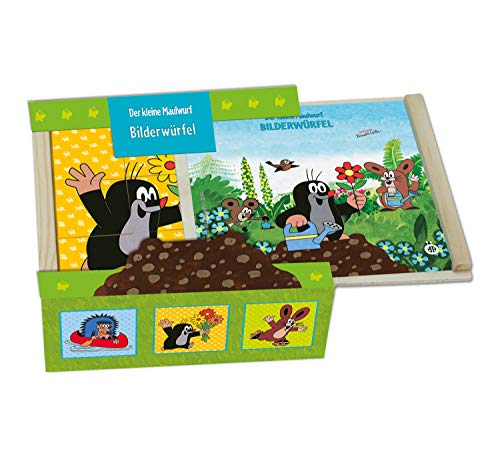 Trötsch Der kleine Maulwurf Bilderwürfel Holz: Würfelpuzzle mit 6 Motiven