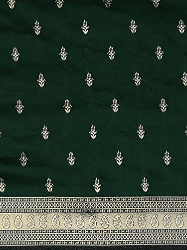 Image of AKHILAM Women's Banarasi Silk Blend Woven Design Golden zari Work Saree With Unstitched Blouse Piece (2PAKHI41 Parent)