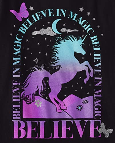 Image of The Children's Place Girls' Unicorns,Sports,Butterflies Long Sleeve Graphic T-Shirts,2 Pack