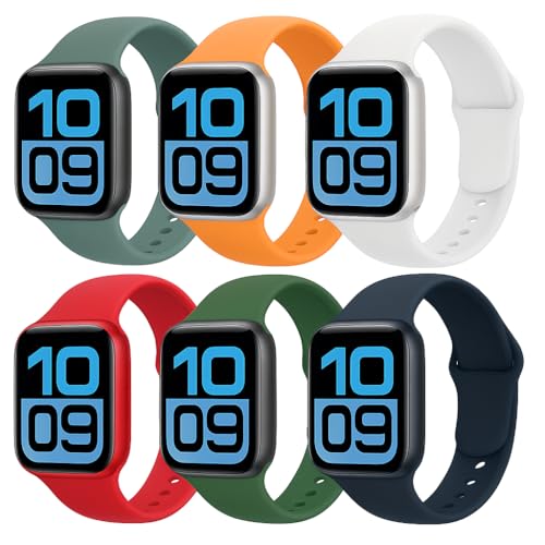 Image of MINX Soft Silicone Strap Compatible with Apple Watch 38mm /40mm /41mm /42mm /44mm /45mm /46mm /49mm Series 1-11 & Ultra | Durable, Adjustable & Comfortable | Combo Pack