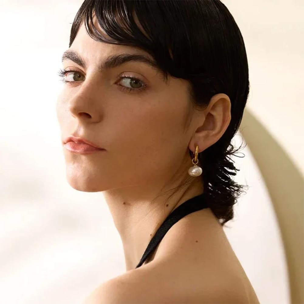 8YEARS Chunky Gold Hoop Earring for Women, 18K Gold Plated Lightweight Thick Hoops, Hypoallergenic Trendy Jewelry for Gift - Image 6