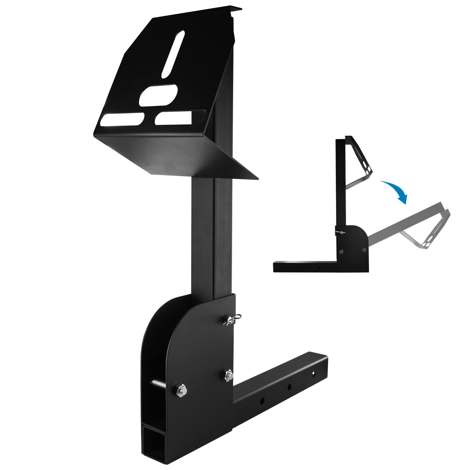 Photo 1 of Kingson Fold Down Hitch Mount Spare Tire Carrier for 2" Receivers, Black