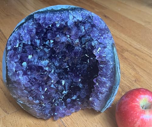 Image of Extreme Rocks & Fossils Premium Amethyst Geode Stone Cluster [6 to 7 lb.] - Each Piece is Unique & Natural - Real Raw Healing Crystal Rock from Uruguay - Deep Purple Decoration