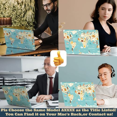 Protector MacBook Pro 13 compatible con A2338 A2289 A2251 carcasa rígida mapa azul y accesorios 7
