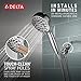 Delta Faucet ProClean Chrome Shower Head with Handheld, Showerhead with High Pressure Spray, Handheld Shower Head, 6 Spray Settings, Chrome 75740