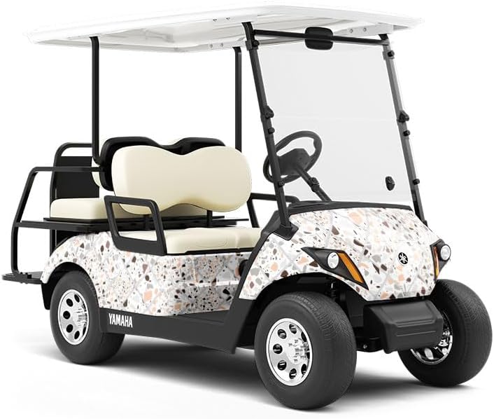 Rwraps Terrazzo Tile White Gloss Vinyl Film Wrap 59in x 19ft Vinyl Vehicle Car Film Sheet Roll