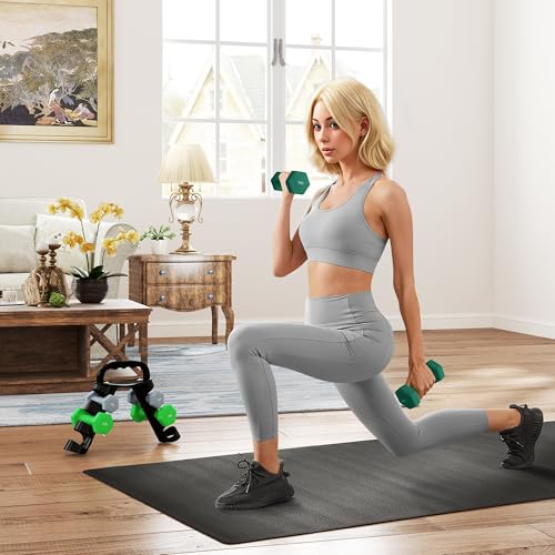 SPORTNOW Dumbbells Set with Carry Storage Rack, Set of 6 Weights for Home Gym, Kettlebell Training Weight Lifting Exercise - Image 3