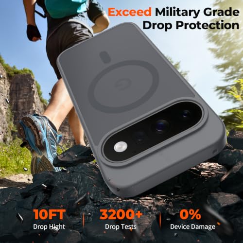 Image of SUPFINE Magnetic for Google Pixel 11 Pro Case - Titanium Gray | With Screen Protector,Translucent Matte,Built-in Magnets,Military Grade Drop Protection,Shockproof Phone Cover