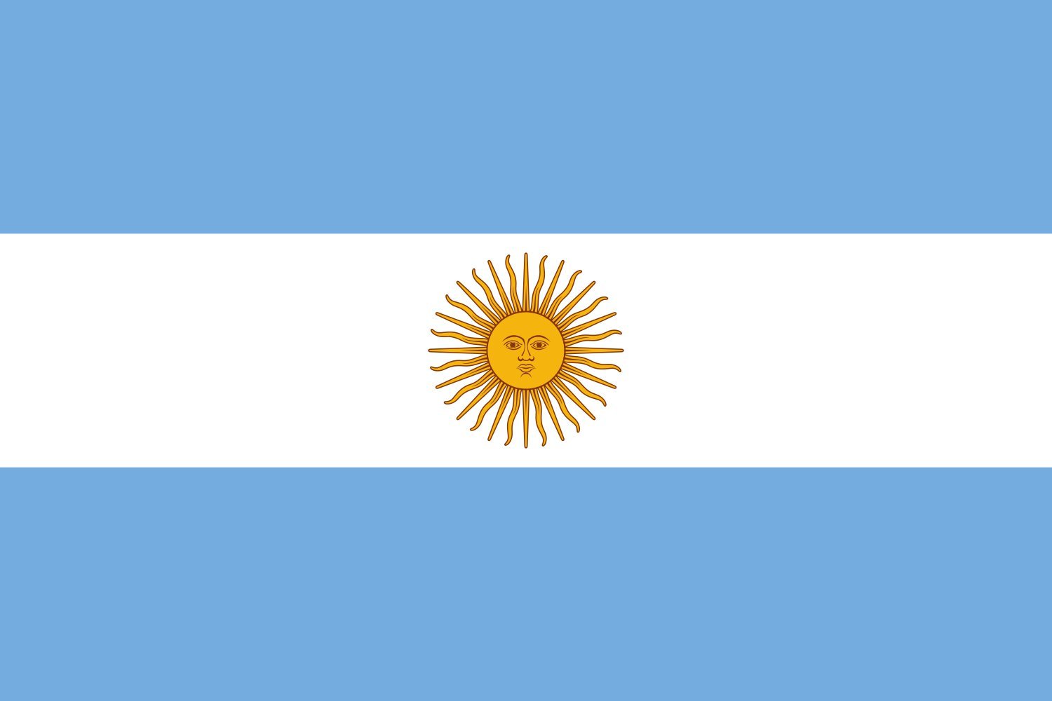 Bandera XS Argentina | bandera horizontal | 0.375m² | 50x75cm