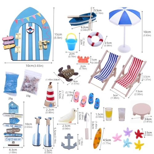 Paysage de plage miniature avec kit d'accessoires complet - 6