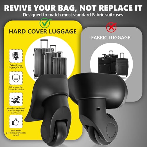 Kofferrollen Ersatzrollen Ersatzräder für Koffer Reparatur 360°Drehbare Koffer Ersatzrollen mit 4 Befestigungslöchern Luggage Wheels (H041-S-4)