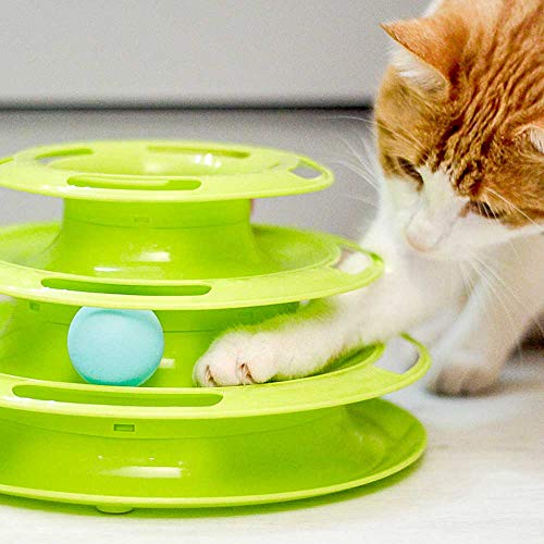 Ferplast Interactive Cat Toy TWISTER Teaser Cat Toy with Non-Slip Feet, 4 Layers, 3 Balls Included, diameter 24.5 x 13 cm - Image 3