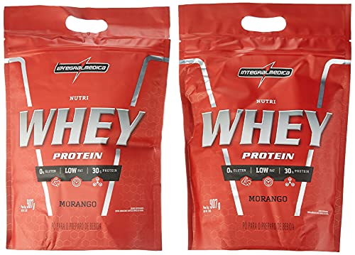 Kit 2x Whey 900g + Bcaa + Creatina + Coqueteleira+ Dextrozz (morango)