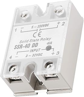 Solid State Relay, DC to DC Latching Relay Switch DC Disconnect HVAC Contactor PID Controller Module SSR 40 DD 40A 5 220VDC for Industrial Automation Process