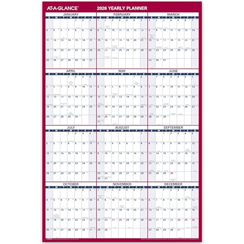 Image of AT-A-GLANCE 2026 Wall Calendar, Monthly, 24 inch x 36 inch, Extra Large, Paper, Reversible, Vertical-Horizontal (PM2122826)