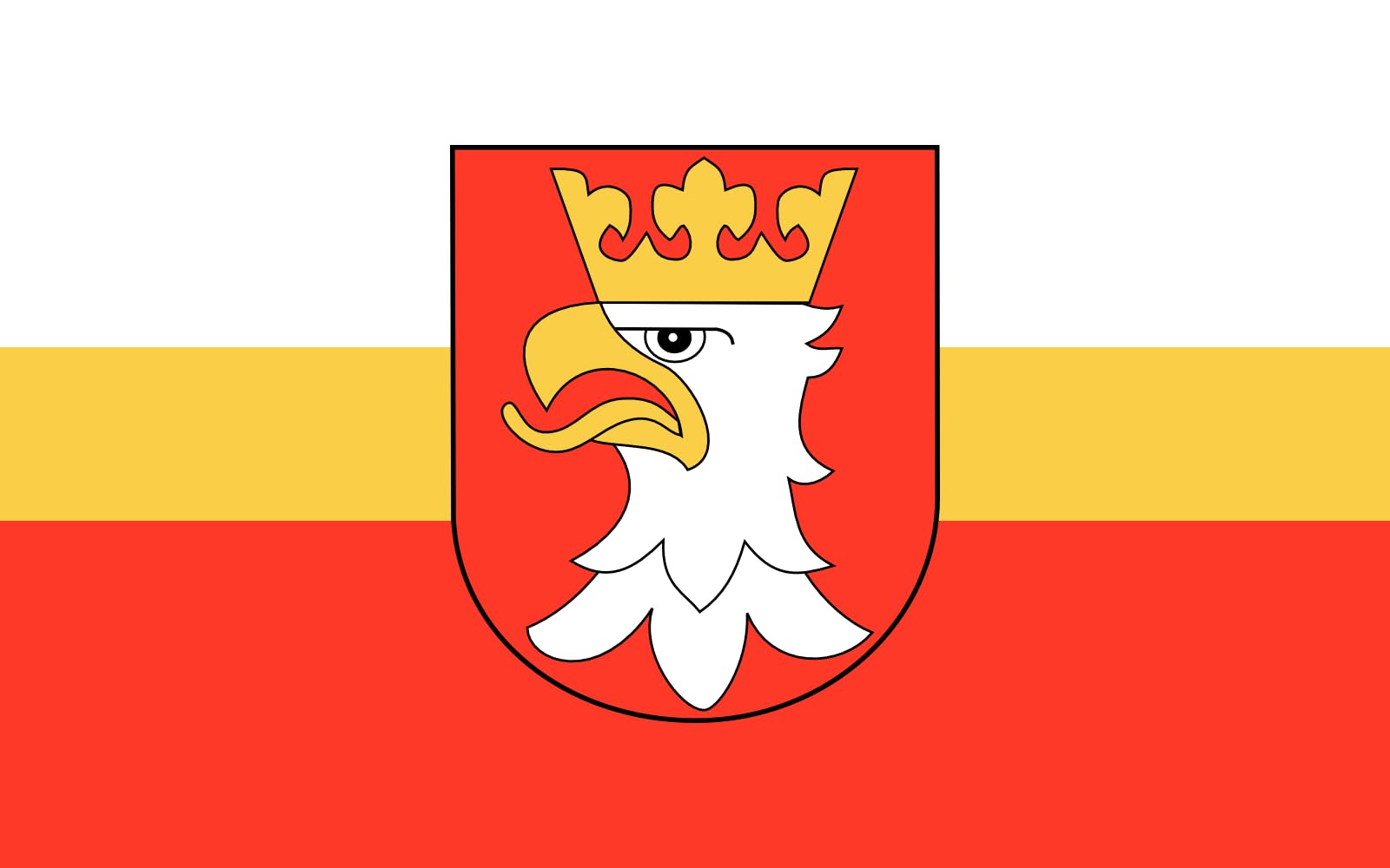 Drapeau POL powiat krakowski haute résistance finition paysage 1.35m²