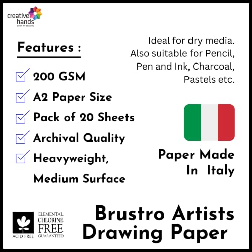 BRUSTRO Store Brustro Artists Drawing Paper, 200 GSM, Size - Image 3
