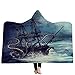 Mantas para sofá y cama,resistentes a las arrugas,anti-fade,Impreso en 3D bajo el agua criatura encapuchada manta capucha manta gruesa manta hogar alfombra niños manta siesta, 130X150 CM
