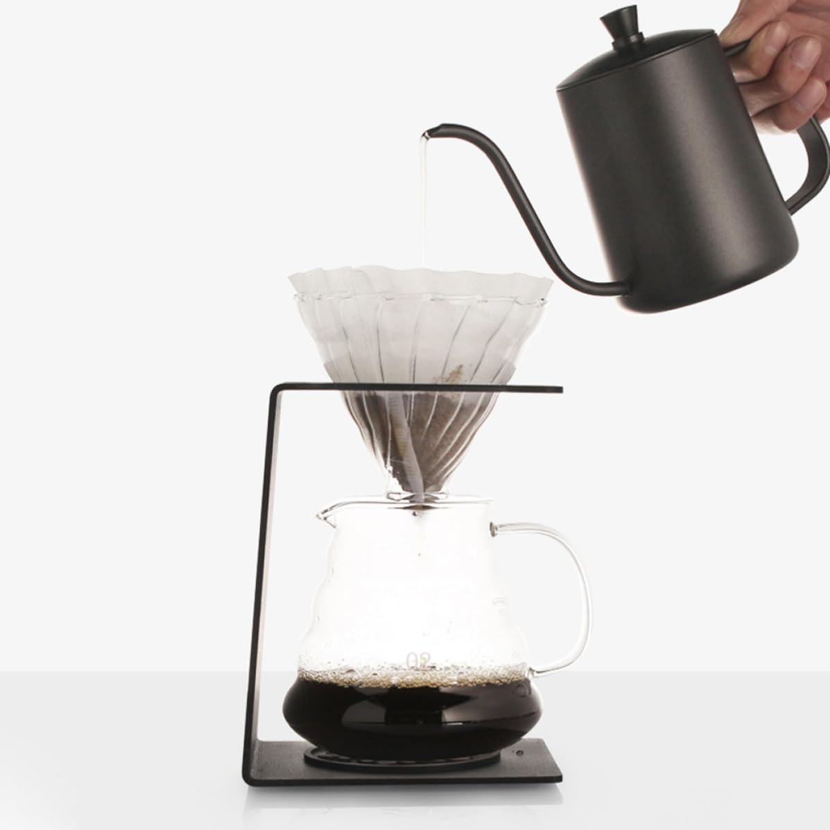 COHEALI Robuster Kaffeefilterhalter aus Metall in Schwarz Kompakter Filterbecherhalter für Kaffeezubehör zum Aufbewahren und Brauen Einer Tasse Kaffee