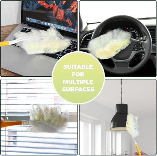 Image of Disposable Dusters Refills Heavy Duty Dusters Refills 180 Yellow Multi-Surface Duster Replacement Head for Cleaning,20 Counts
