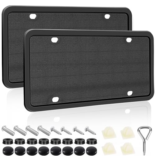 Opiniones de Placas para comprar hoy. 40 Marco de Matrícula, 2 Pack Porta Placas de Silicona para Auto, Soportes para Matrícula Universal con Orificio de Drenaje, para Resistente al óxido, a los Golpes y a la...