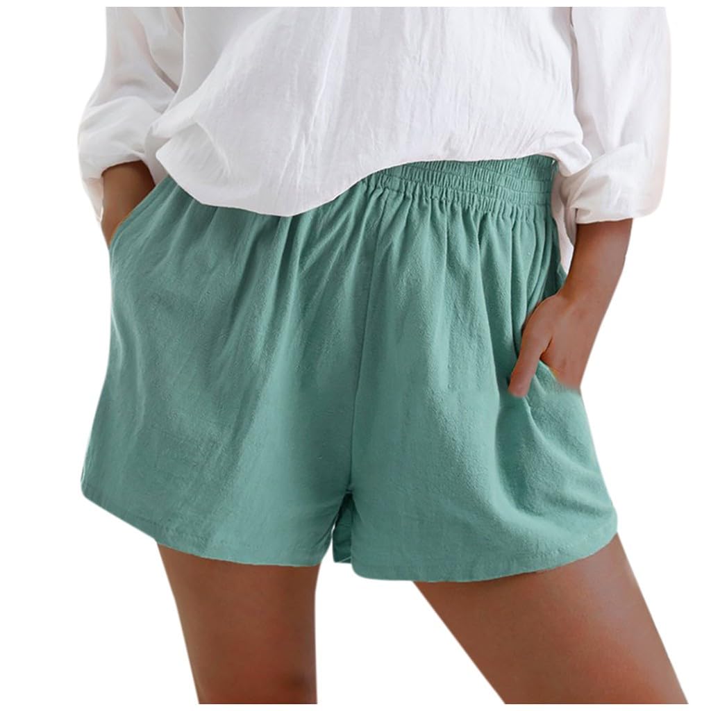uxxnjfg Pantalon Corto Mujer Ropa Deportiva Verano Shorts Pantalón Corto Lino Moda Talla Grande Deporte Pantalon Corto