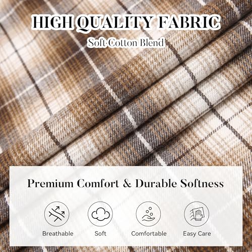 Image of WARHORSEE Flannel Shirt for Men Long Sleeve Button Down Plaid Shirts
