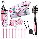Photo Gallery liliful kit di 13 accessori da golf rosa con motivo carino, include borsa per palline da golf con gancio, asciugamano tee, pennarello magnetico per palline, strumento divot, spazzola per la pulizia Photo Gallery liliful kit di 13 accessori da golf rosa con motivo carino, include borsa per palline da golf con gancio, asciugamano tee, pennarello magnetico per palline, strumento divot, spazzola per la pulizia