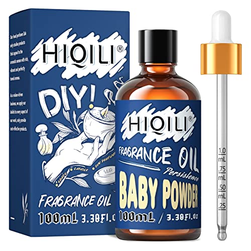 Hiqili Baby Powder Essential Oil - Refreshing Fragrance Oil For Diffuser, Candle Soap Perfume Lotion Making, Mild Home Scent, 3.38 Fl Oz Halloween Thanksgiving Gift #TOP25