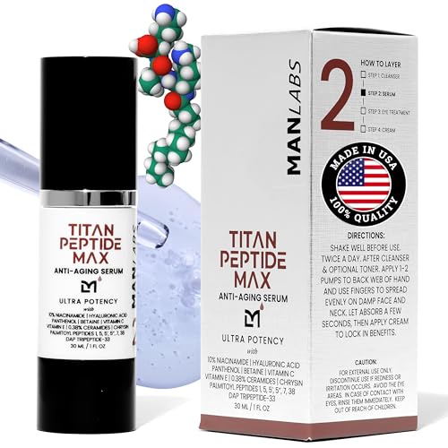 For Face Men &ndash; Anti Aging Serum &ndash;copper Peptides, 10% Niacinamide, Ceramides, Ha &ndash;mens Face Serum Skin Care &ndash;facial Moisturizer Men &ndash;eye Bags Treatment &ndash;usa, Unscented