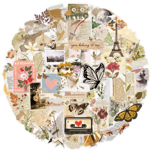 Image of 50Pcs Retro Newspaper Clippings PET Stickers for Scrapbooking (Cutting)