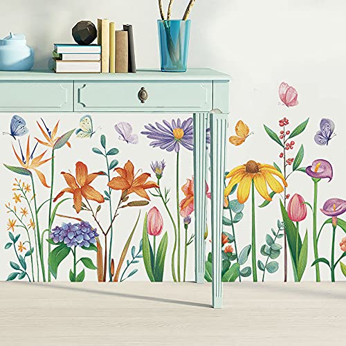 Vinilo decorativo floral y mariposas para pared miniatura 3