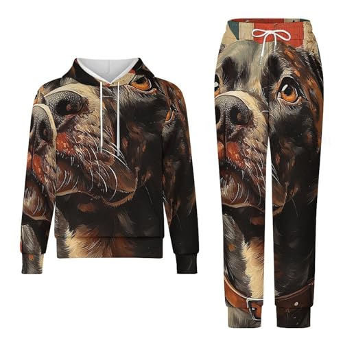 Boys Girls Pullover Hoodie Jogger Pants Kid Outfit Sweatshirt Sweatpants Set, Union Jack England Flags Dog Vintage4