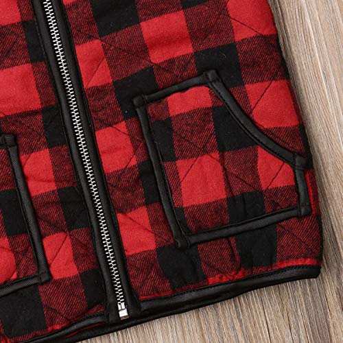 Toddlers Winter Warm Zip Up Tank Tops Kids Buffalo Plaid Christmas Jacket Vest Puffer Quilted Gilet for Boys Girls4