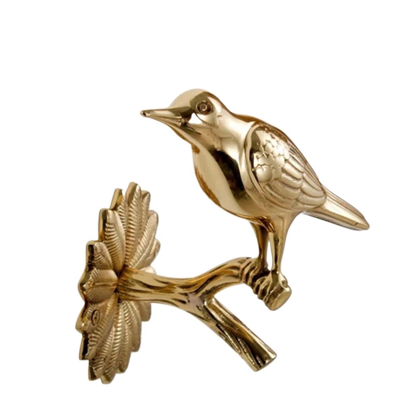 Brass Curtain Tieback Hook Holding Rose Copper Curtain Hooks Golden Brass Wall Hook Holder Coat Towel Rack Tieback Home Room Accessories(Bird-R Bright light)