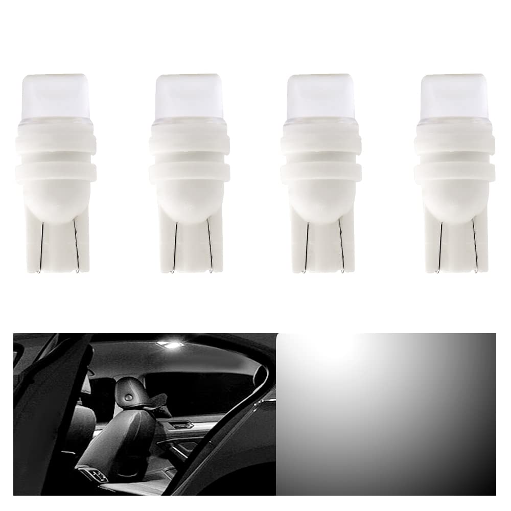 OtpOutopa Guage Cluster Speedometer Light Bulbs Super Bright 194 192 168 2825 2827 921 LED Bulbs T10 2835 1SMD Led Dashboard Dash Cluster Speedmeter Instrument Panel LED Light Bulbs (White,4PCS)