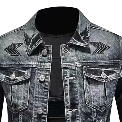 Chaqueta de mezclilla para hombre estilo vaquero vintage miniatura 2