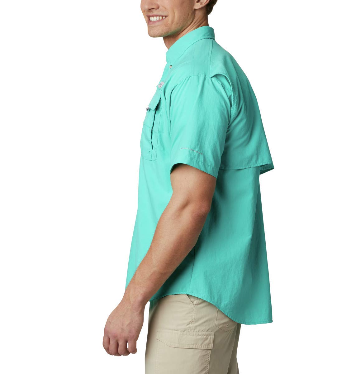 Chemise Columbia PFG Omni-Shade Homme - Manches Courtes - Bleu-vert - Taille L
