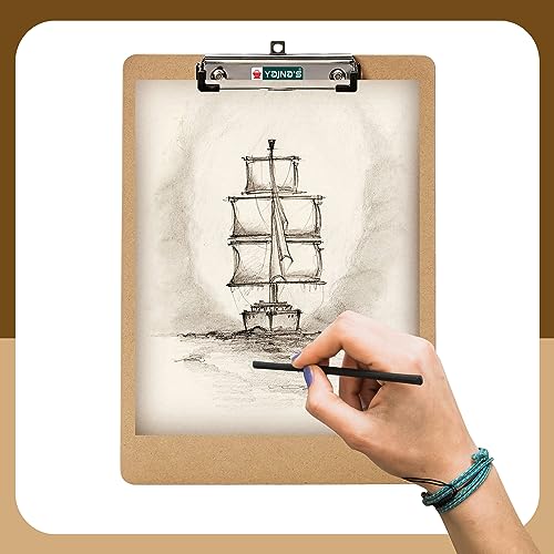 Image of YAJNAS Examination Board Clipboard | Exam Board /Pad (9.5x13.5 Inche) Hardboard Office Clipboard for Boys, Girls, Kids, sudents, School, College & Office (Brown - Pack of 2)