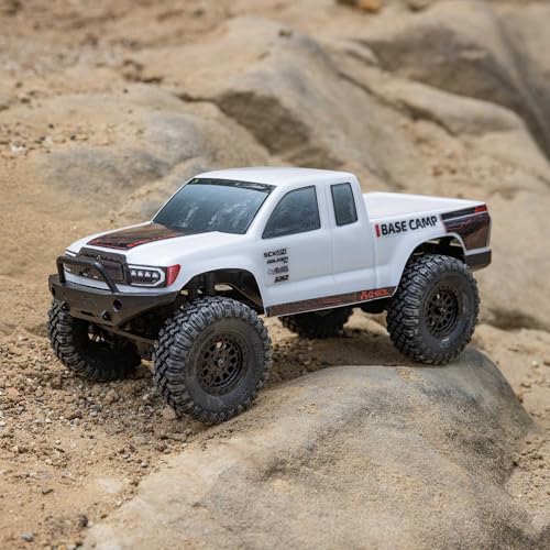 Image of Axial RC Truck 1 /24 SCX24 Base Camp 4x4 Rock Crawler Brushed RTR(Everything Needed to Run is Included) - White, AXI-1219T1
