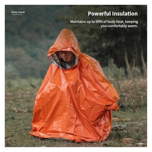 Couverture imperméable et poncho d'urgence de survie isolant
