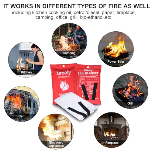 iGreely-Emergency-Fire-Blanket-for-Home-2-Pack-39-x-39-Prepared-Hero-Fire-blanket-Suppression-Fiberglass-Fire-Blanket-for-HomeKitchen-Camping-Car-Office-Grill-Warehouse-Emergency-Survival-Safety