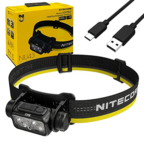 Lampe frontale Nitecore NU43 anti panne de batterie éclairage 1400 lumens
