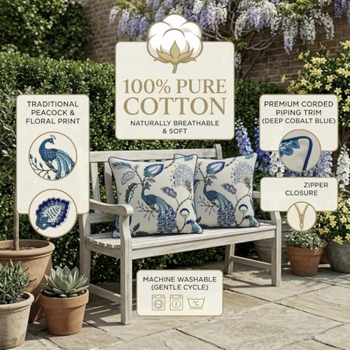 Image of Handmade Throw /Pillow Cushion Cover : 100% Cotton Fabric : High Thread Count : Set of 5